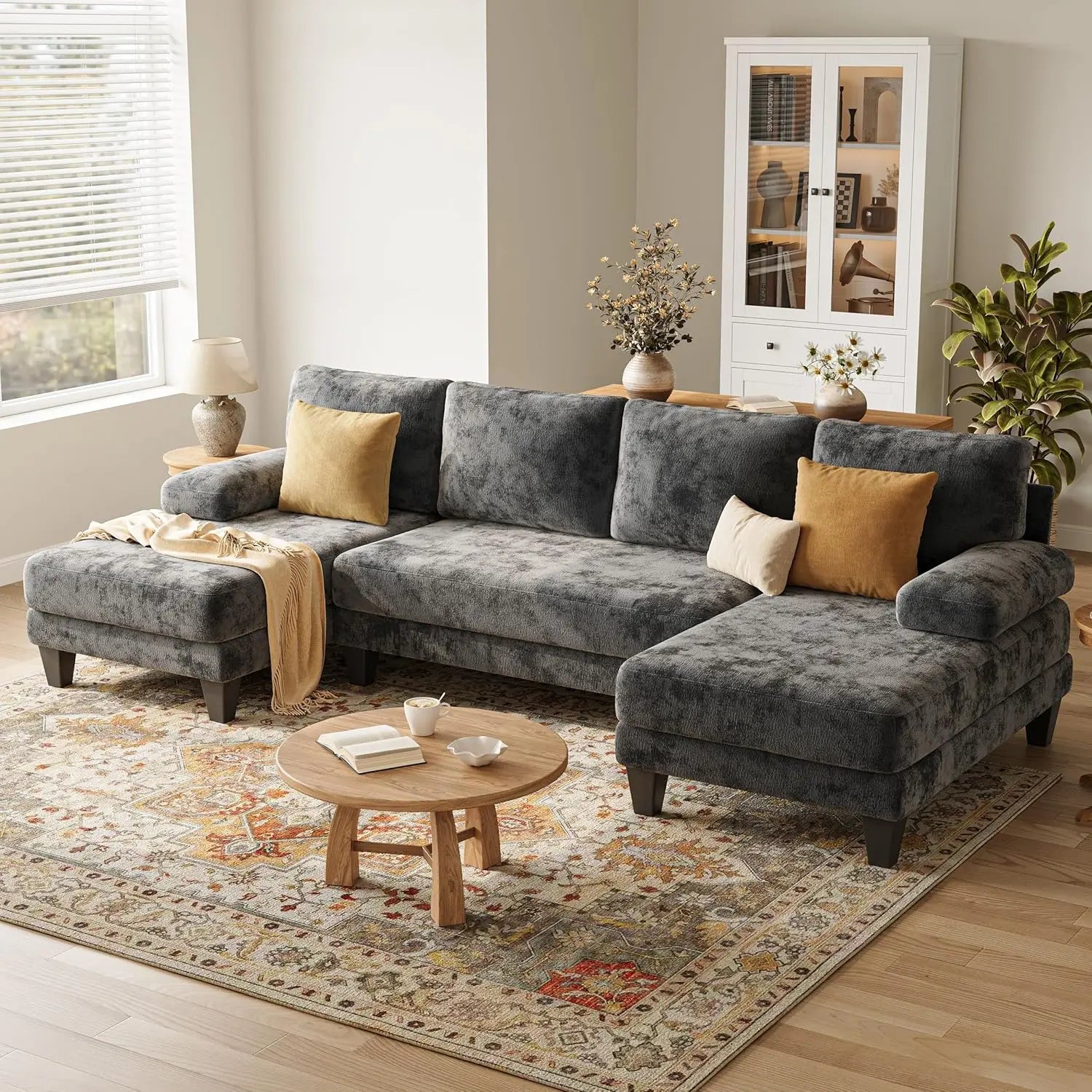 112" U-Shaped Sectional Sofa