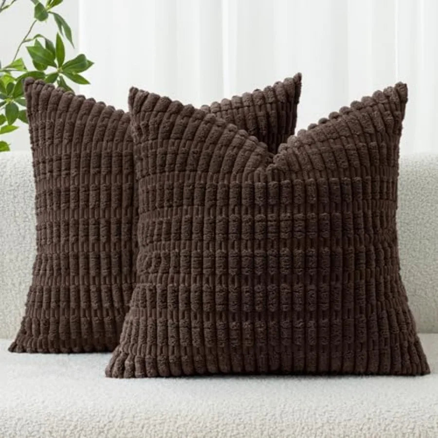 Pack of 2 Corduroy Throw Pillow Covers 18x18