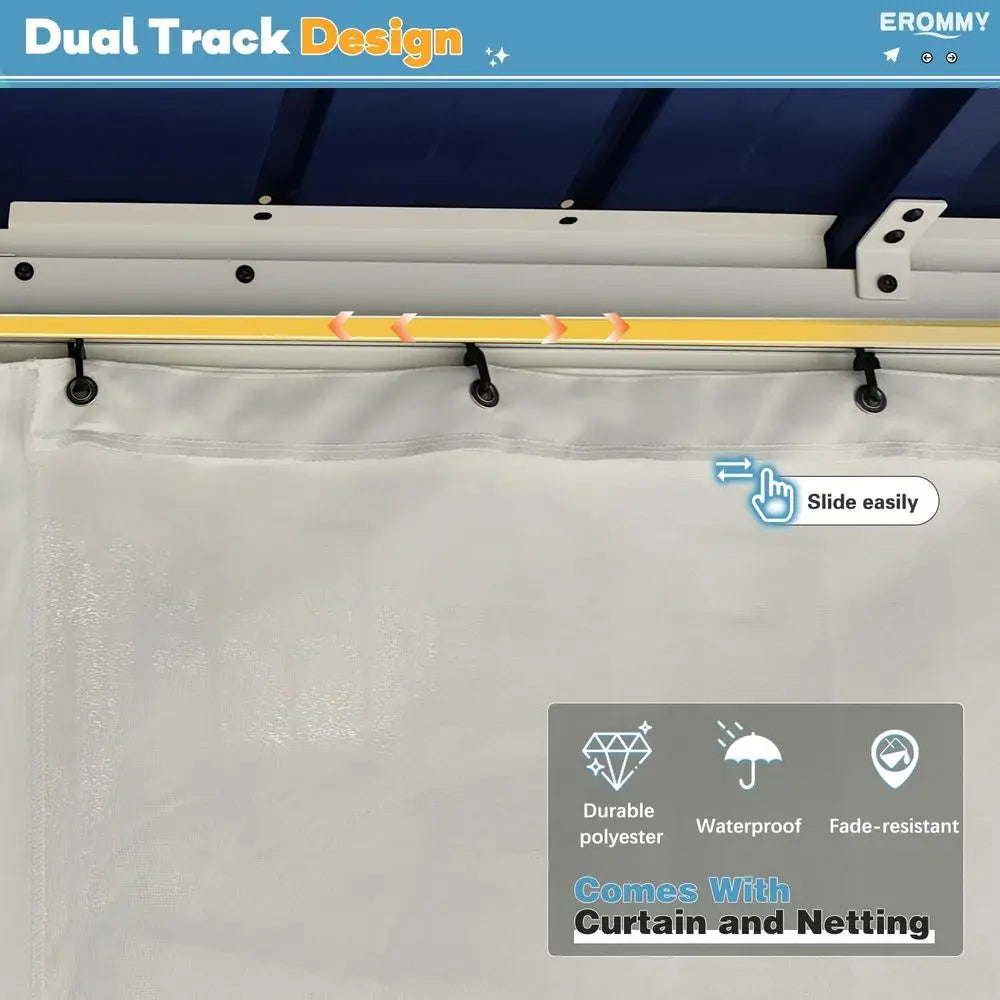 12' x 10' Outdoor Steel Double Roof Gazebo