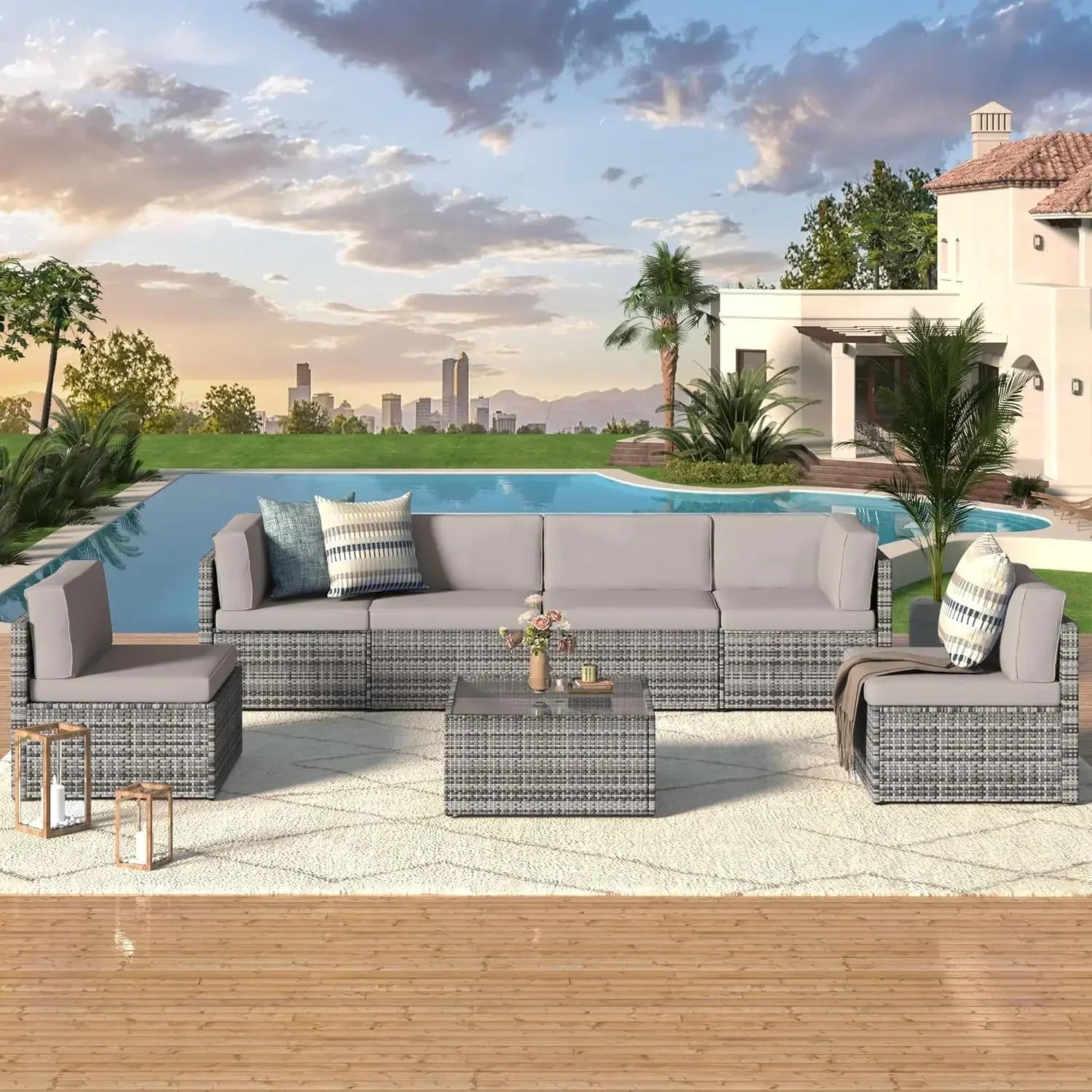 7 Piece Outdoor Patio Furniture Set