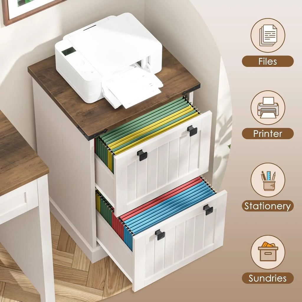 Farmhouse 2 Drawer Small File Cabinet
