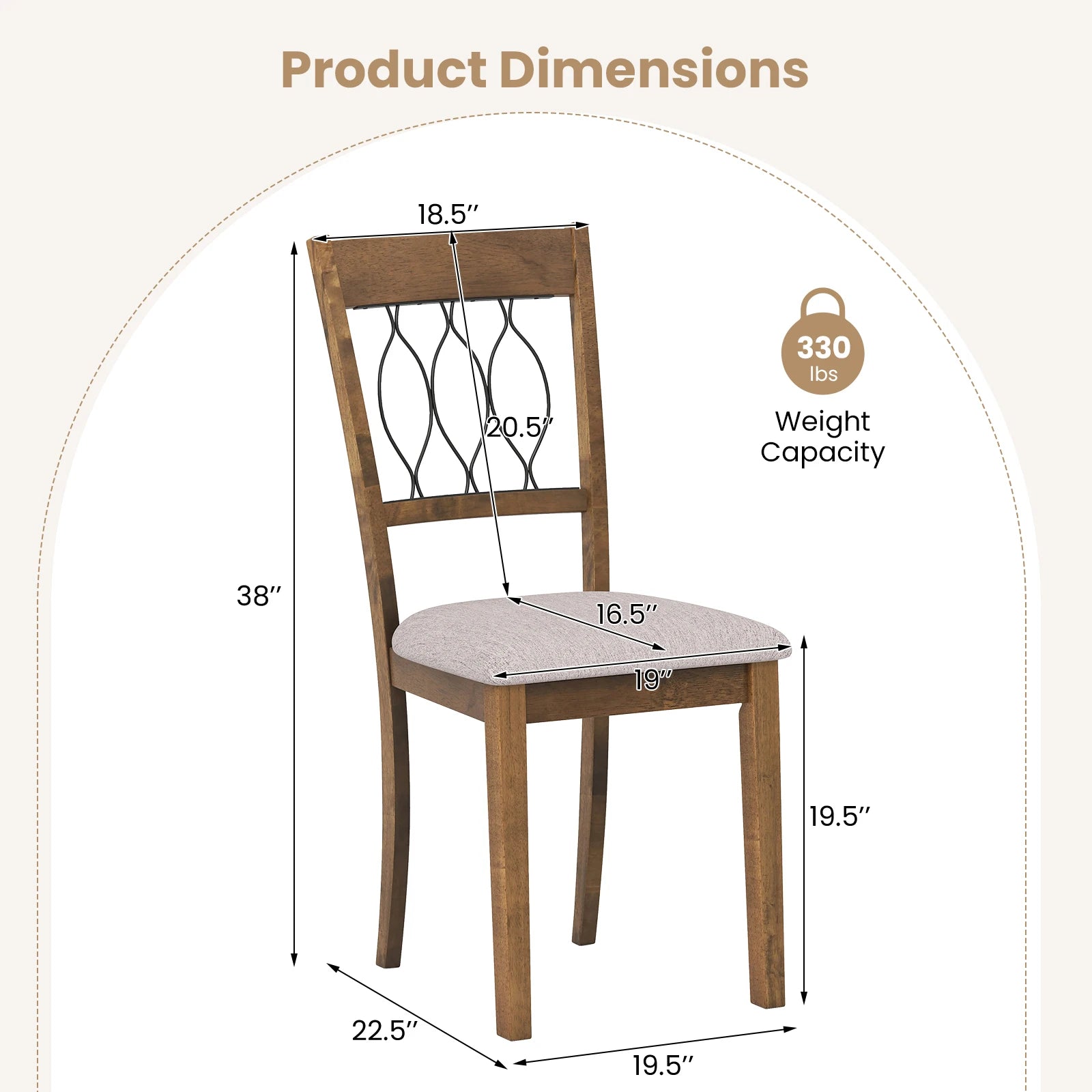 Fabric Dining Chair Set of 2
