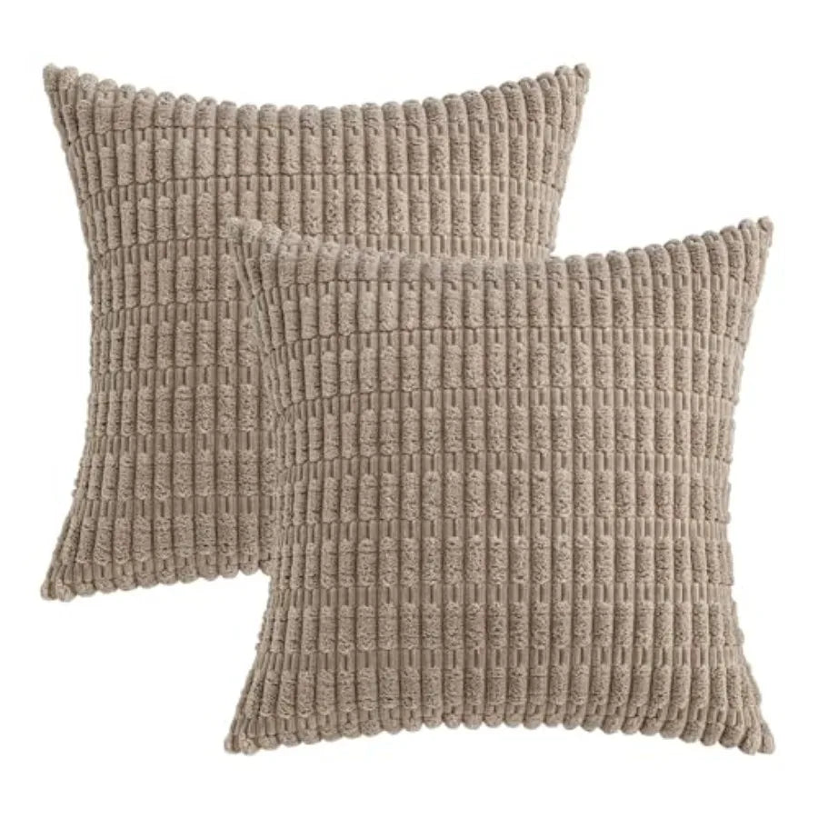 Pack of 2 Corduroy Throw Pillow Covers 18x18