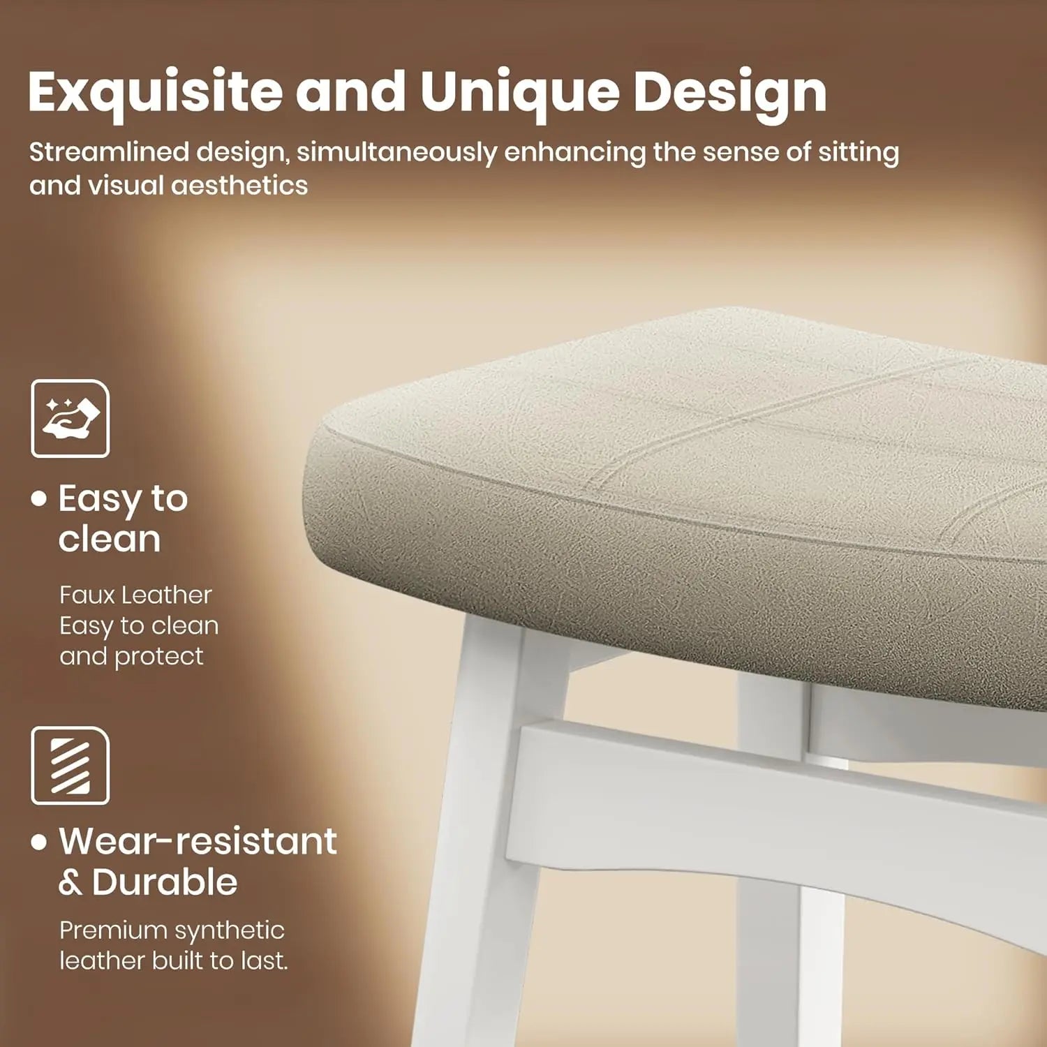 24" Saddle Seat Counter Height Bar Stools