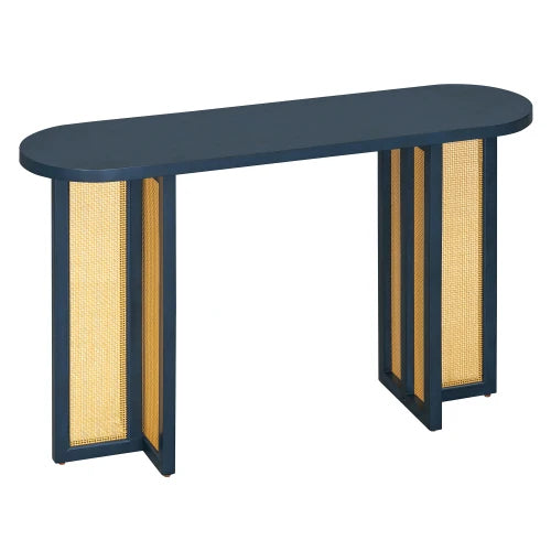Farmhouse Rattan Console Table