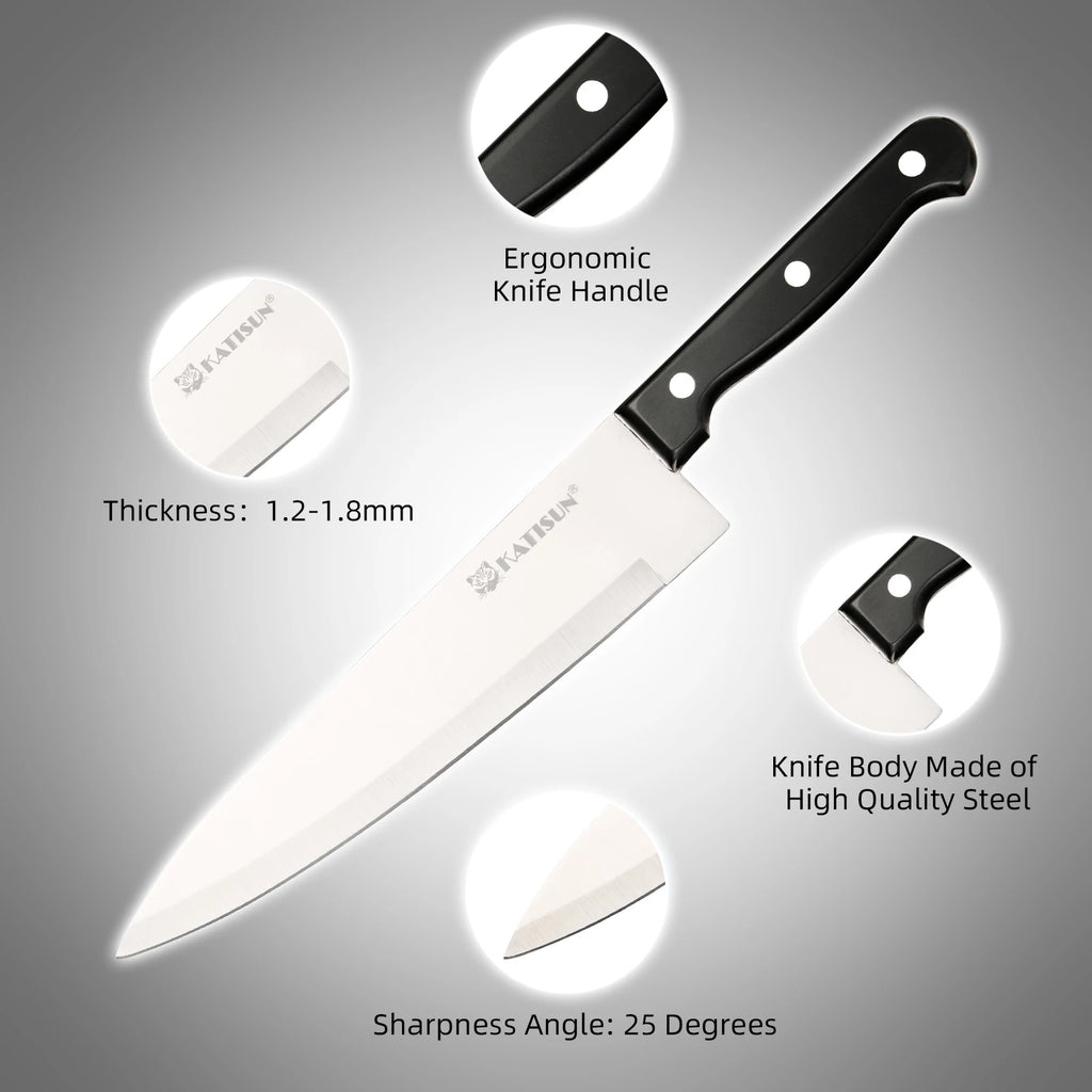 19 Pieces Carbon Steel Kitchen Knife Block Set