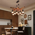 8-Light Wooden Pendant Light