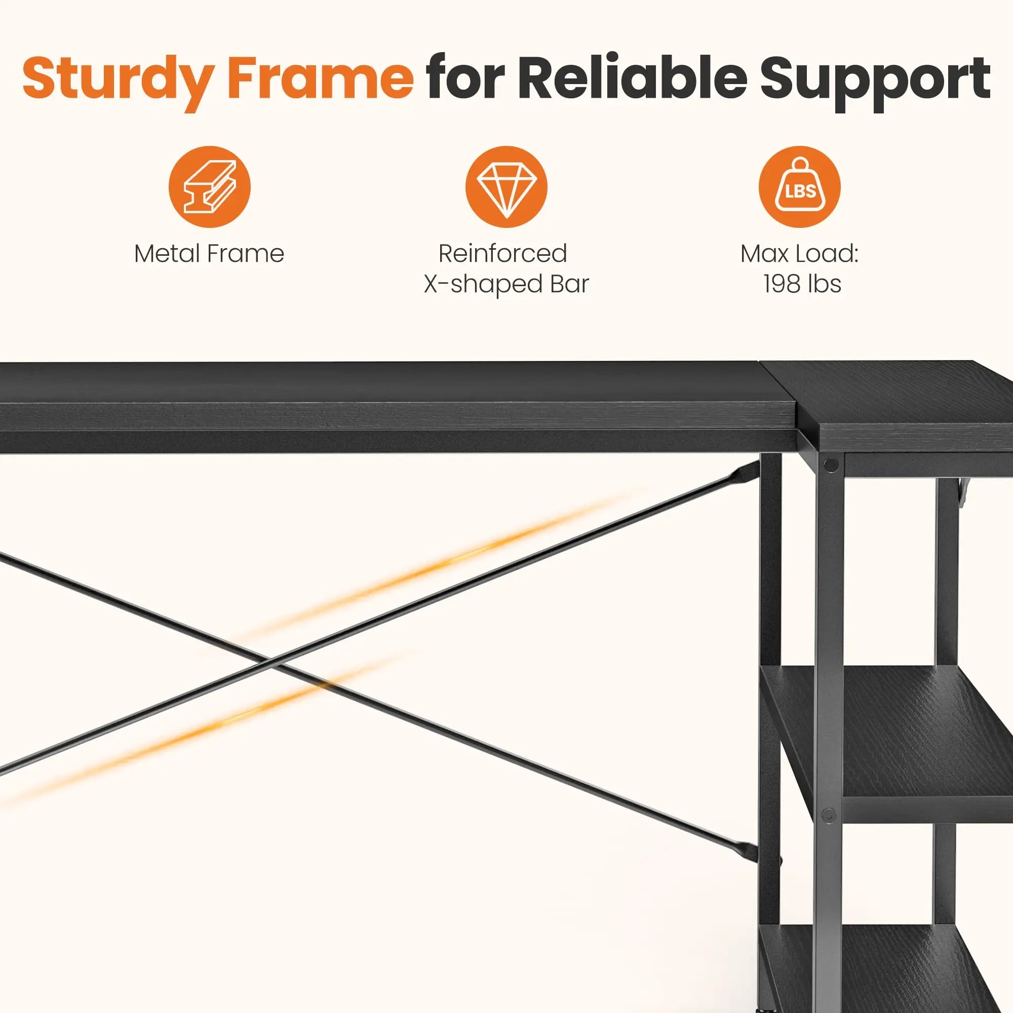 47" L Shaped Computer Desk