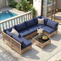 7-Piece Wicker Patio Sectional Sofa Set