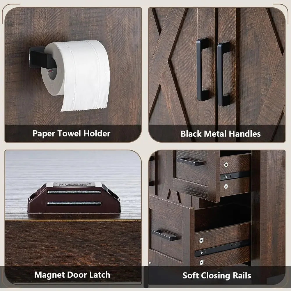 60" Farmhouse Bathroom Vanity with Double Sink