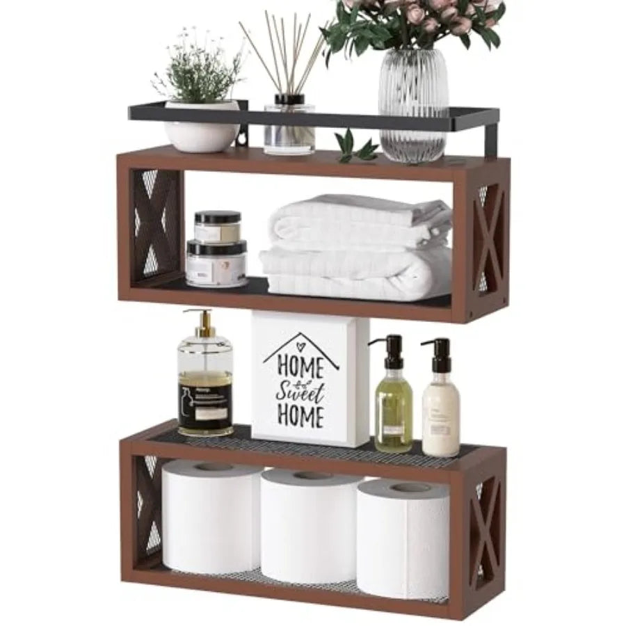 Floating Shelves with Guardrail