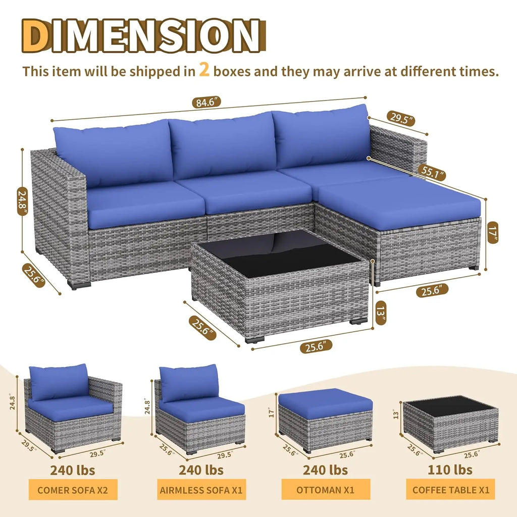 5 Piece Patio Furniture Set