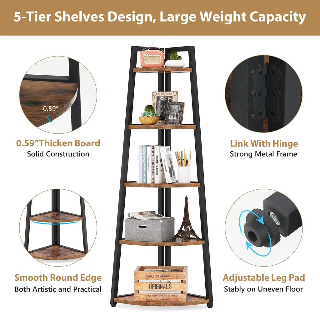 Corner Wood Book Shelf
