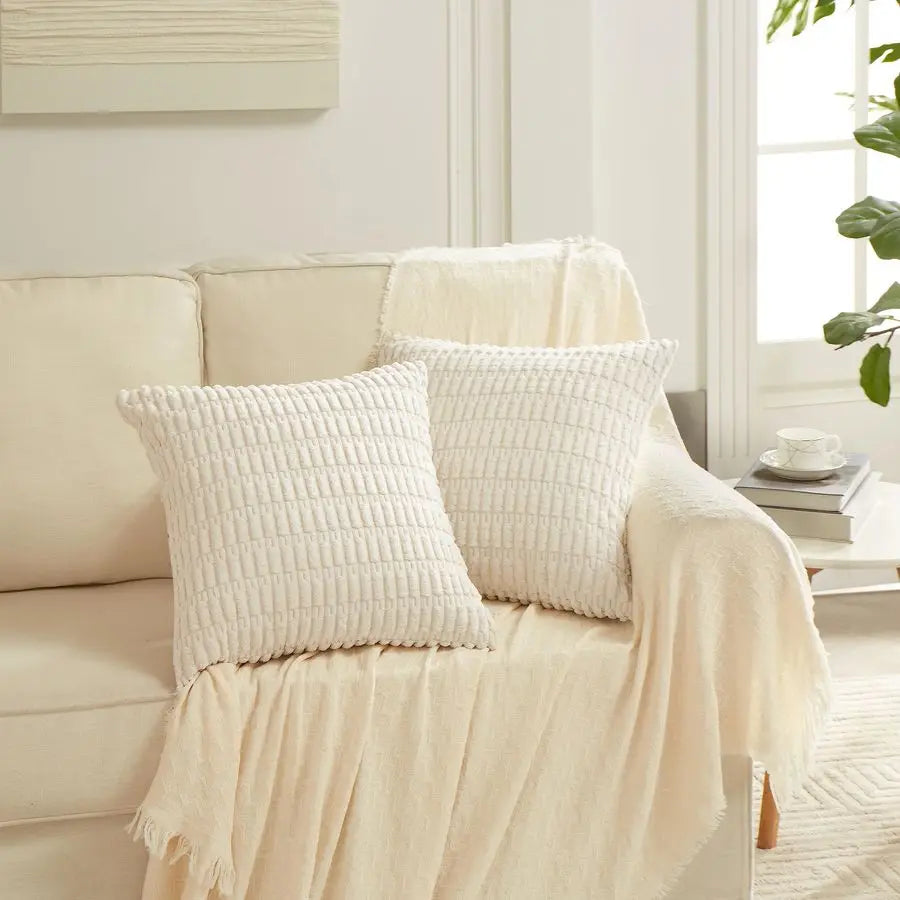 4 Packs Neutral Decorative Throw Pillow Covers 22x22