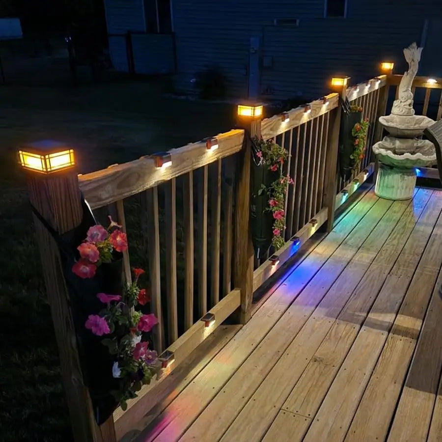 8 Pack Solar Post Cap Lights
