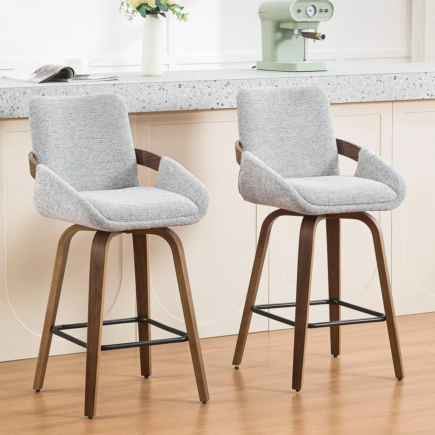26" Counter Height Swivel Bar Stools Set of 2