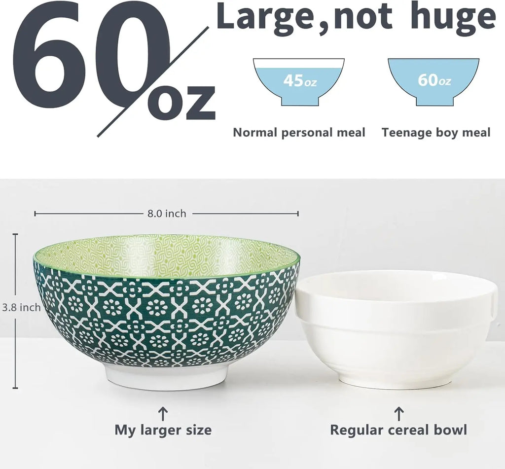 Large Ceramic Serving Bowls Set of 3