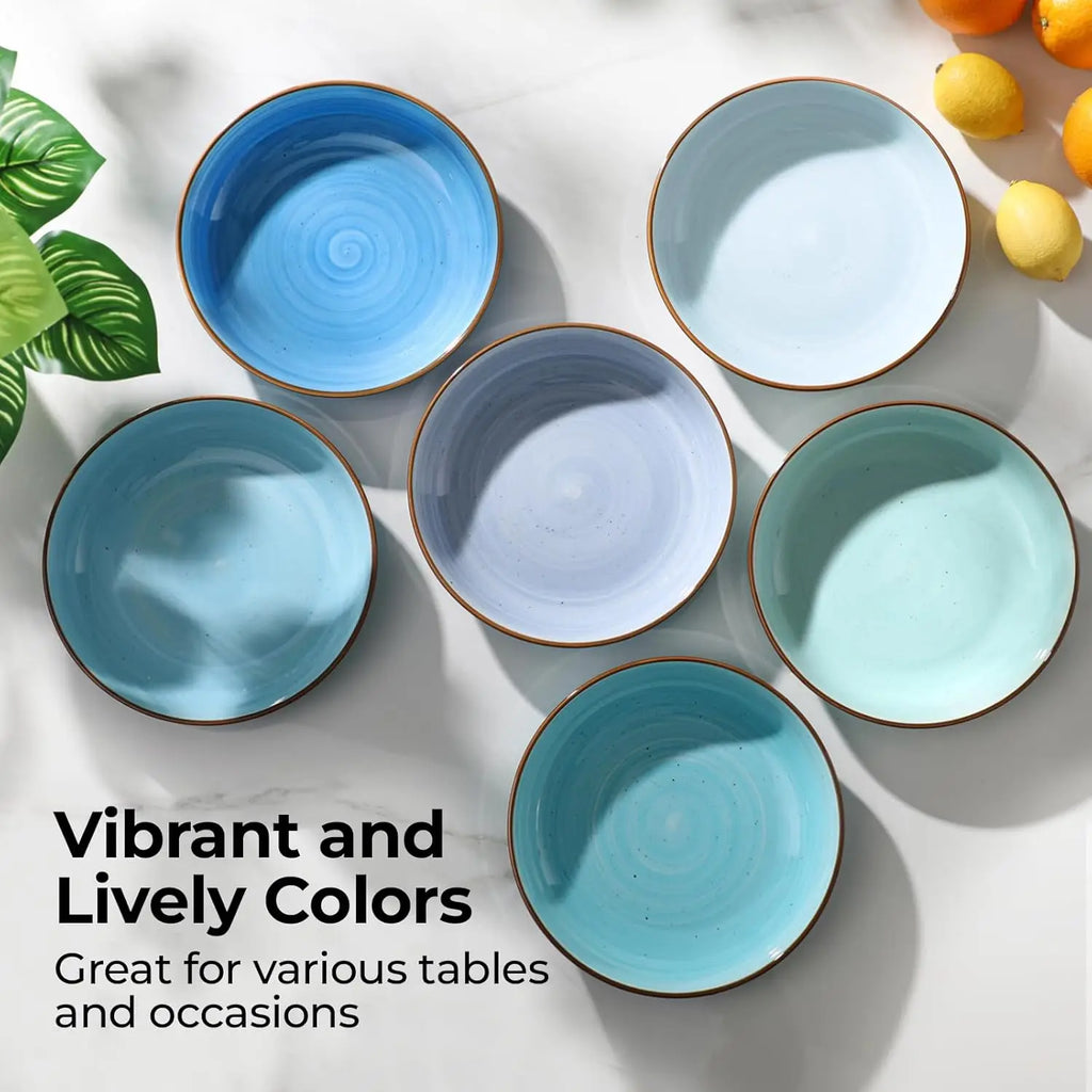 8.5'' Ceramic Pasta Bowls Set of 6
