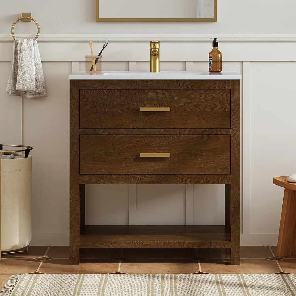 30" Farmhouse Bathroom Vanity With Sink