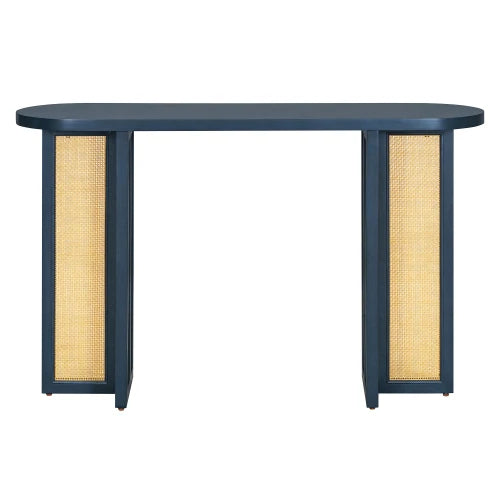 Farmhouse Rattan Console Table