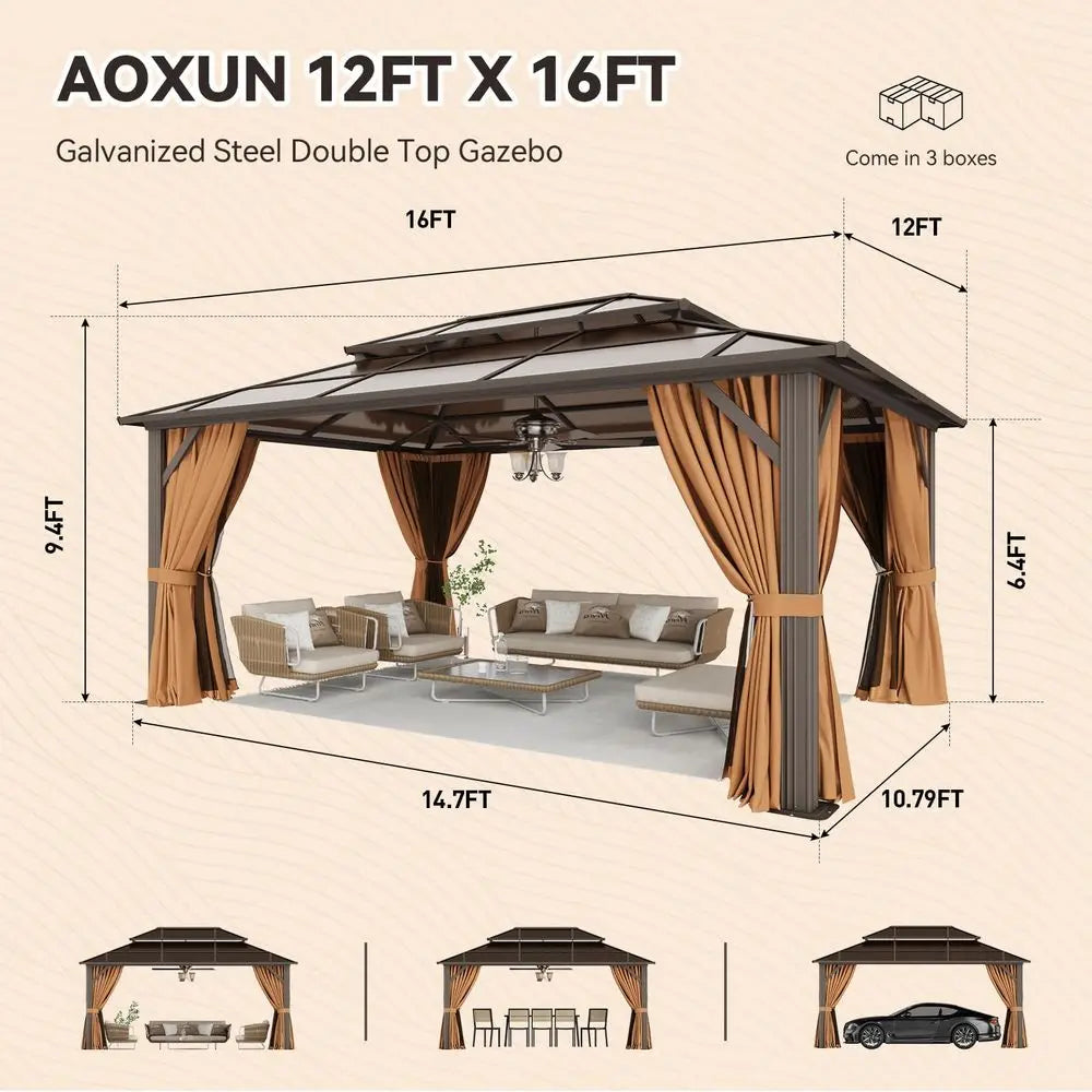 12x16 Hardtop Gazebo