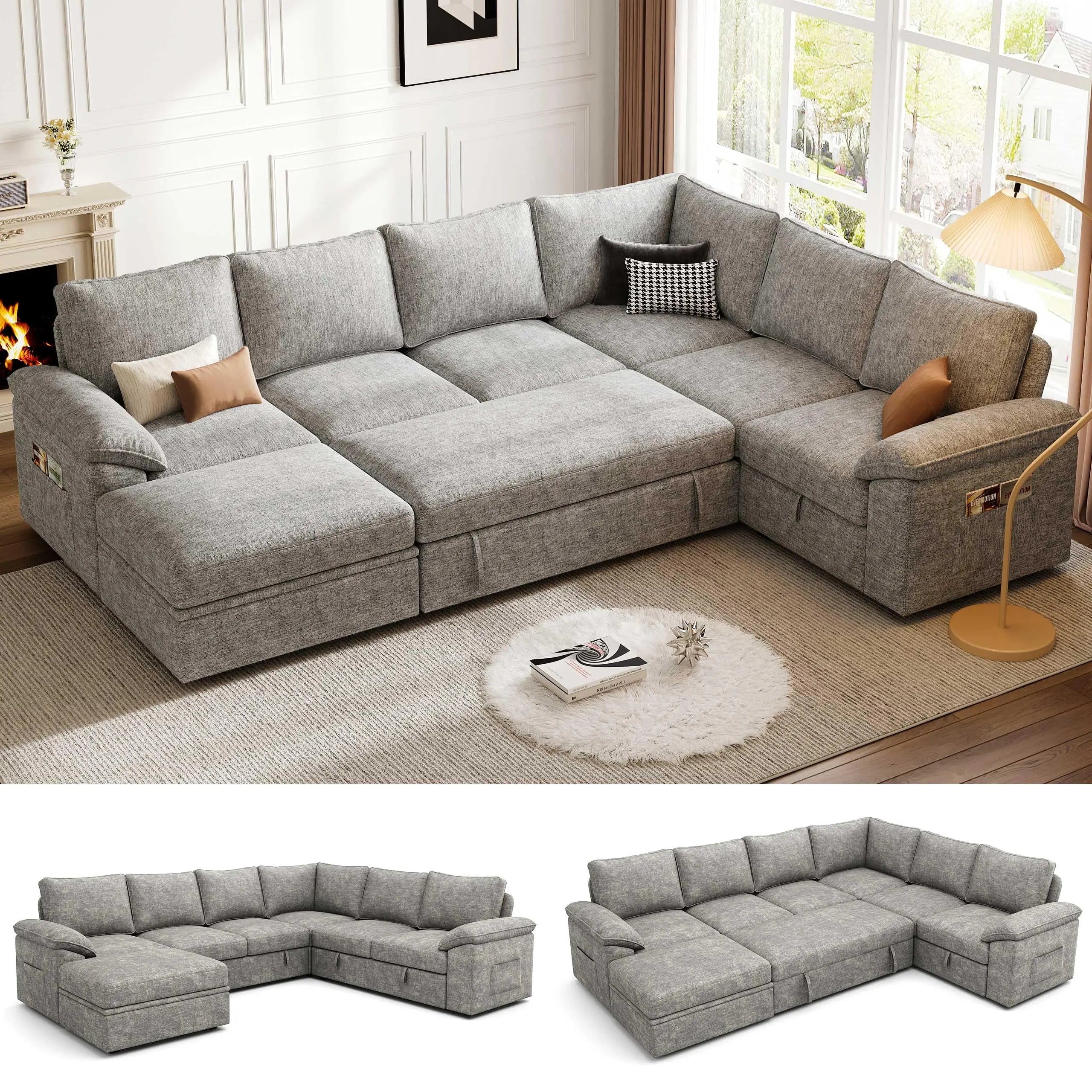 108 Inch Sectional Sleeper Sofa