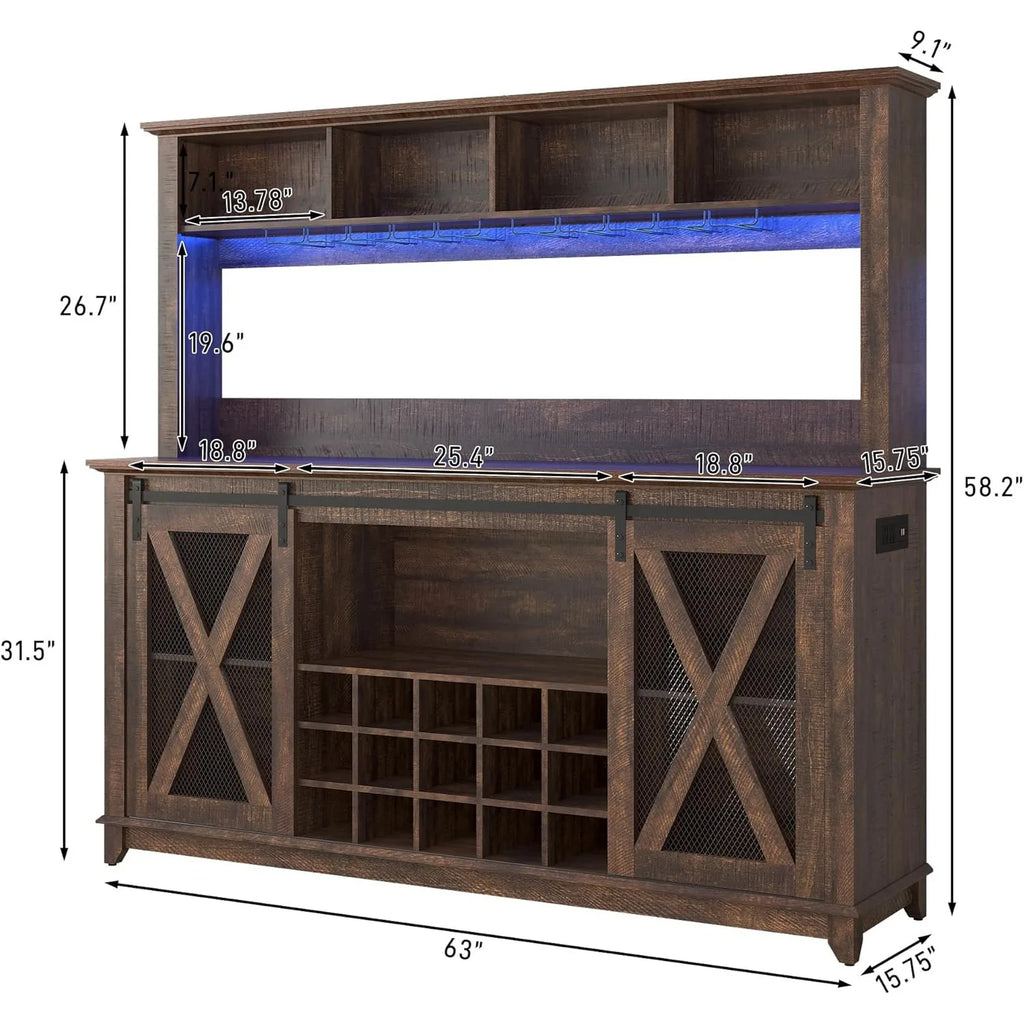 Farmhouse Coffee Wine Buffet Cabinet
