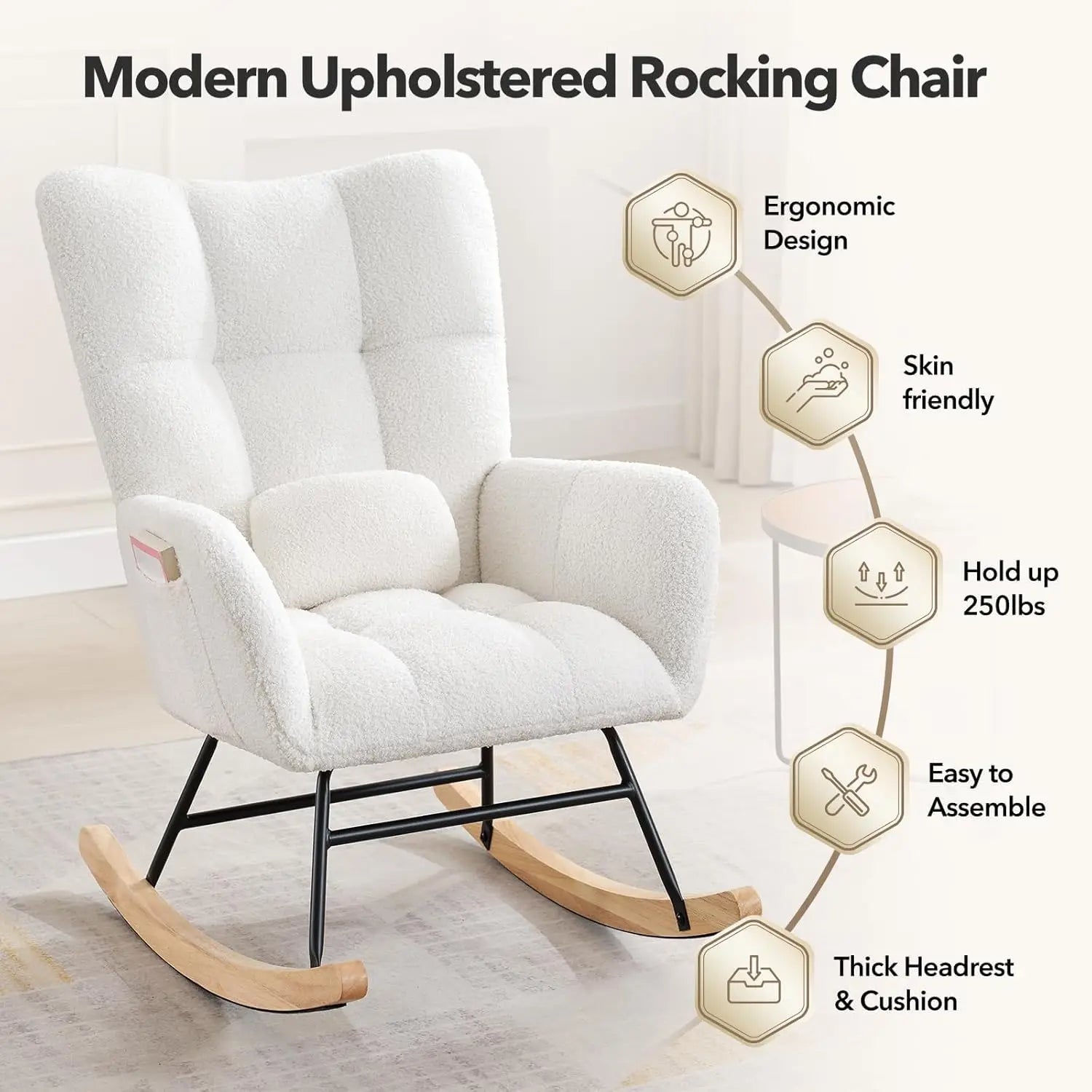 High Back Nursery Rocking Chair