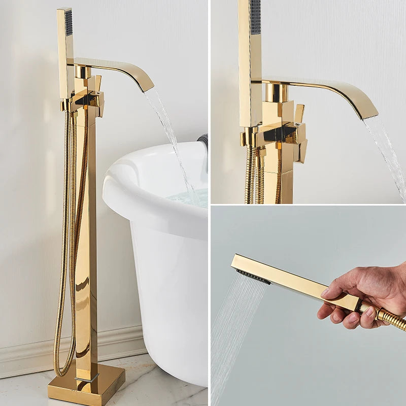 Floor Standing Bathtub Faucet with Shower Set