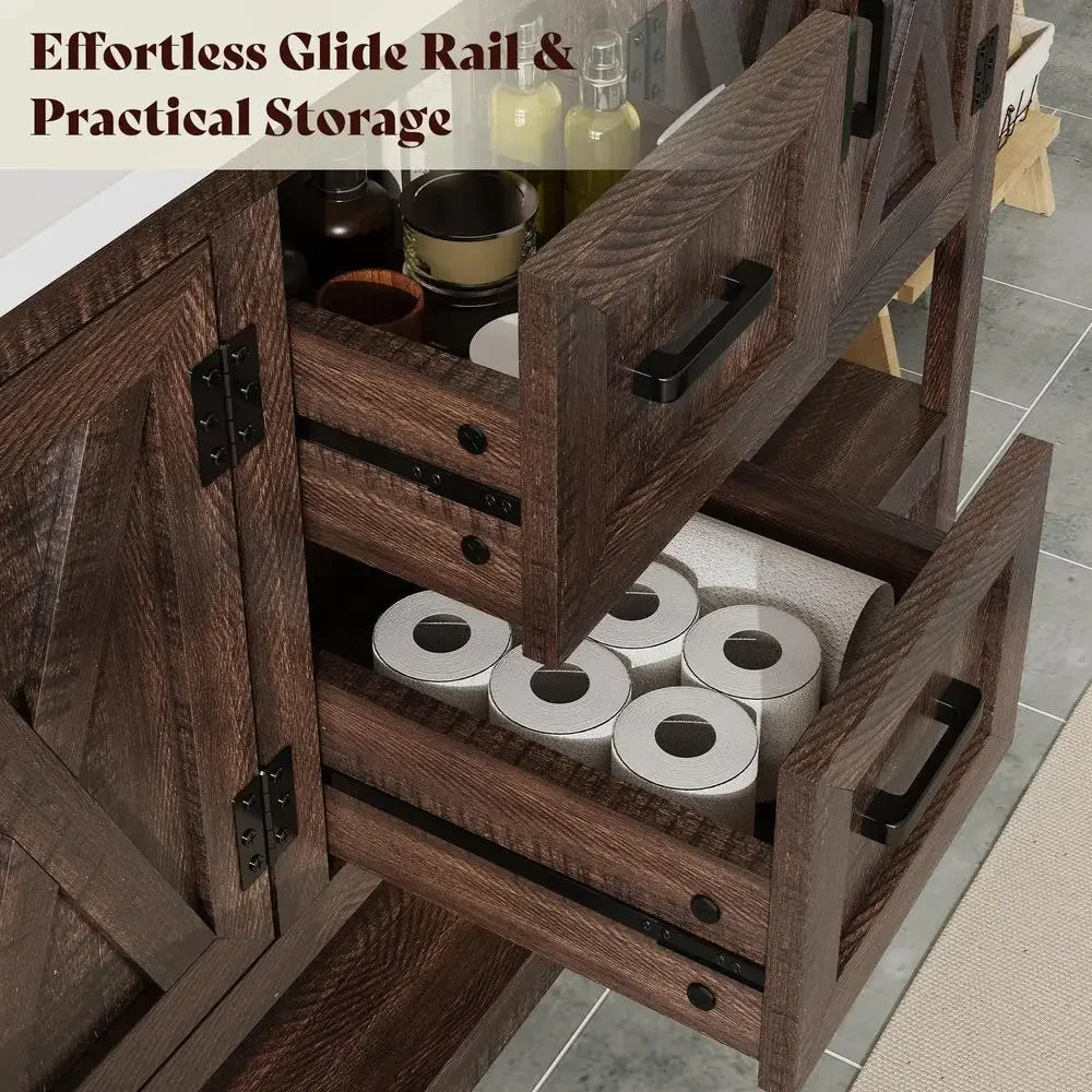 60" Farmhouse Bathroom Vanity with Double Sink