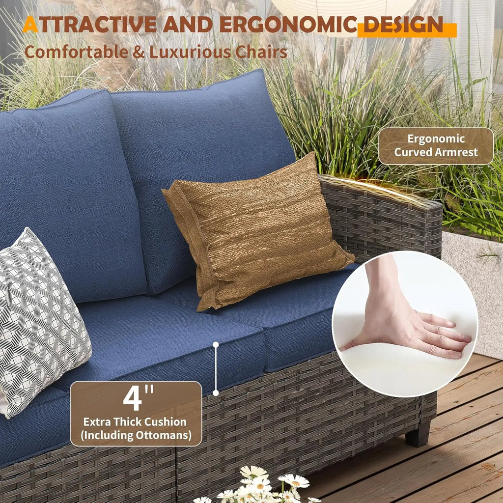 6pc Rattan Sectional Sofa Set
