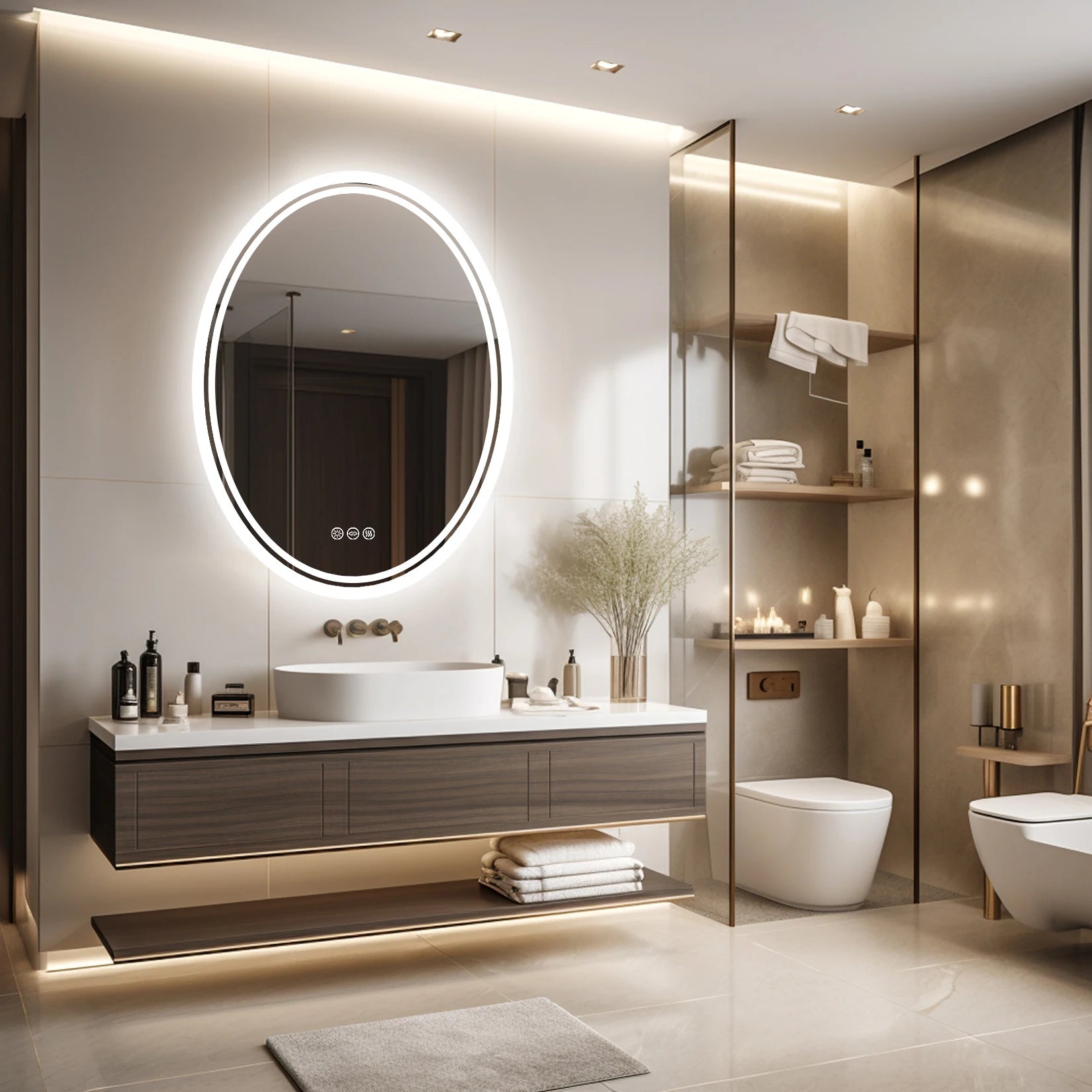 LED Backlit Anti-fog Bathroom Mirror