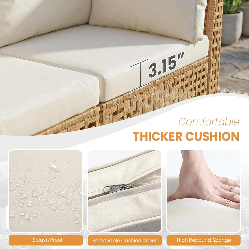 7-Piece Wicker Patio Sectional Sofa Set