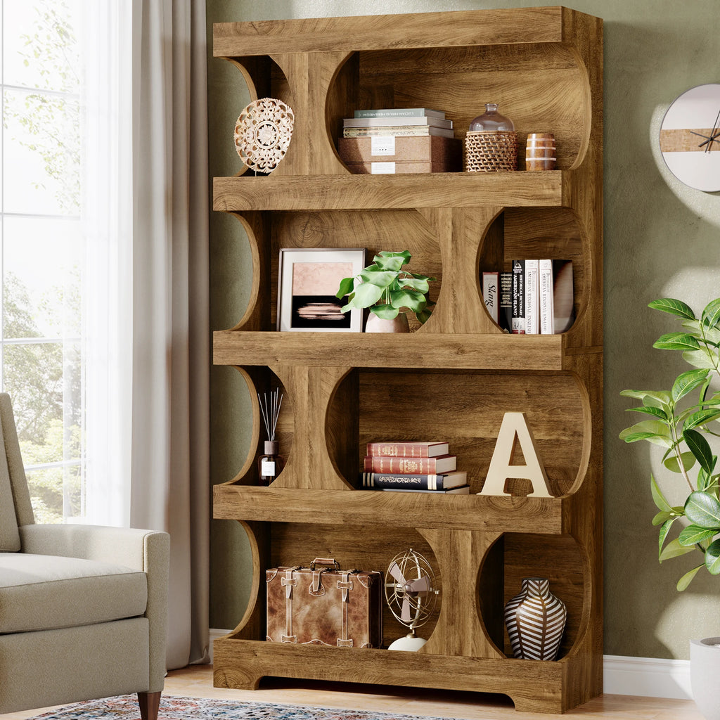 71" Tall 4 Tier Wood Bookcase