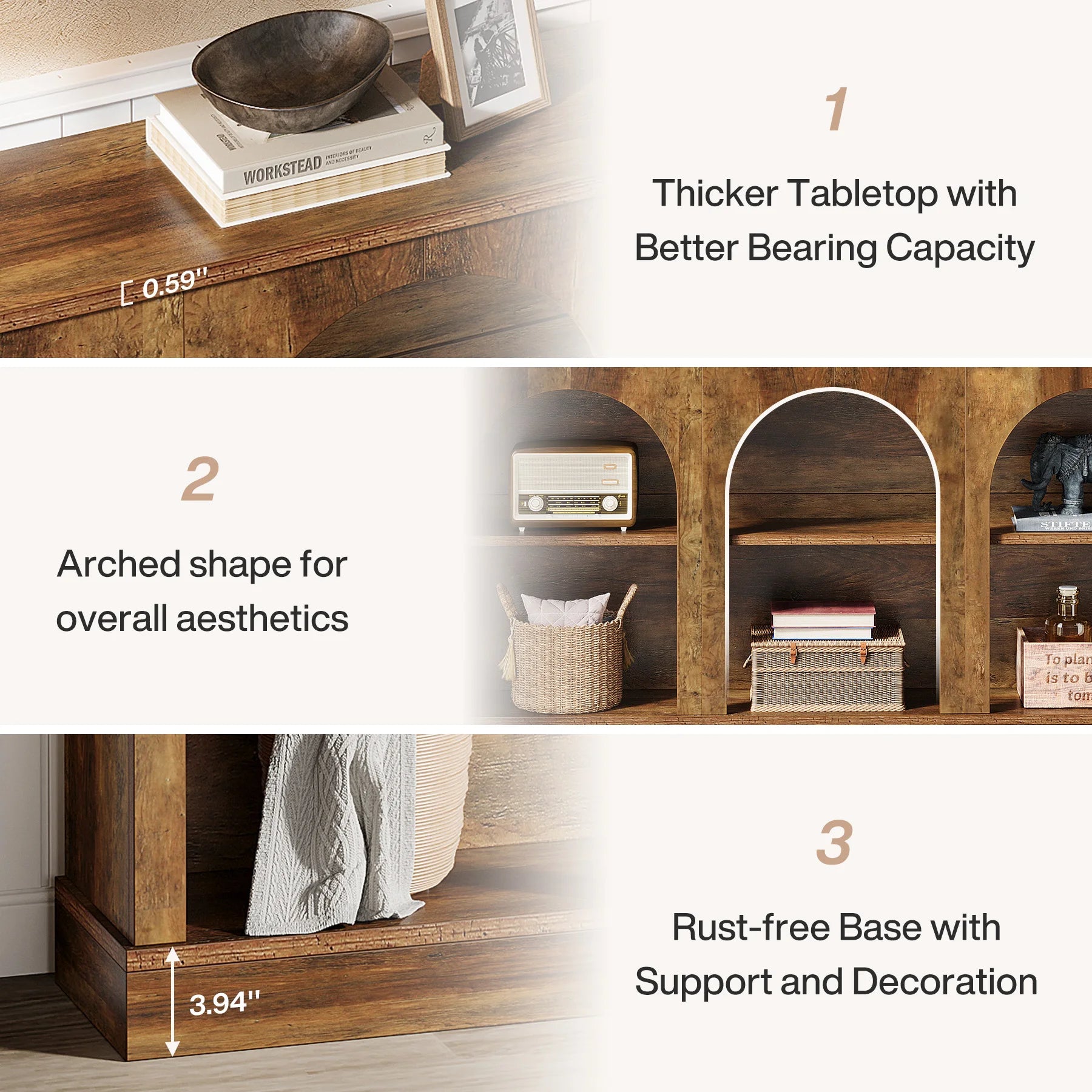 Farmhouse Console Table, 63-Inch