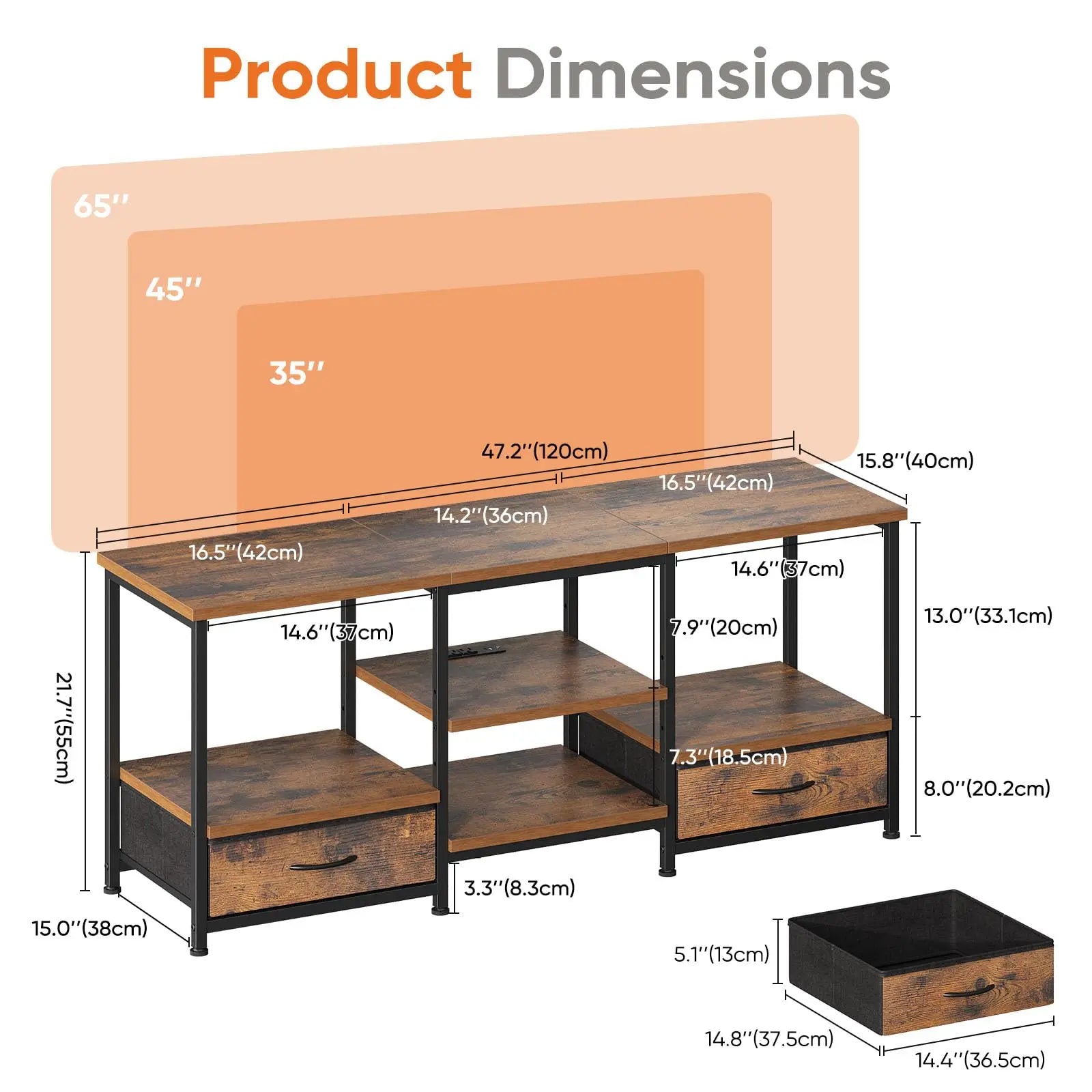 63" Entertainment Center/TV Stand