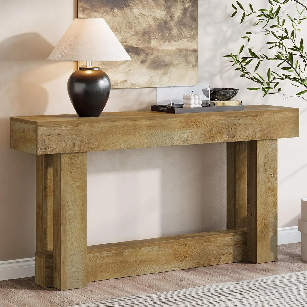 63-Inch 2-Tier Wood Console Table