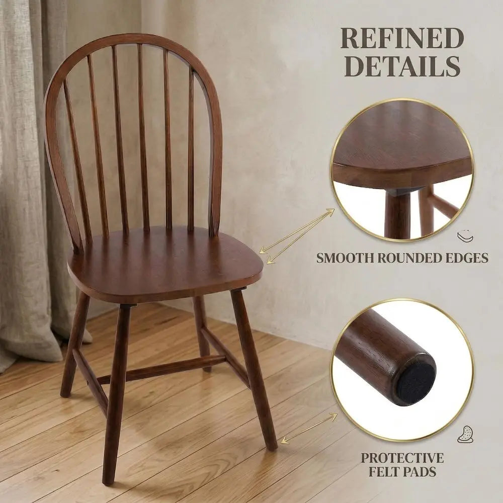 Farmhouse Walnut Dining Chairs Set of 4