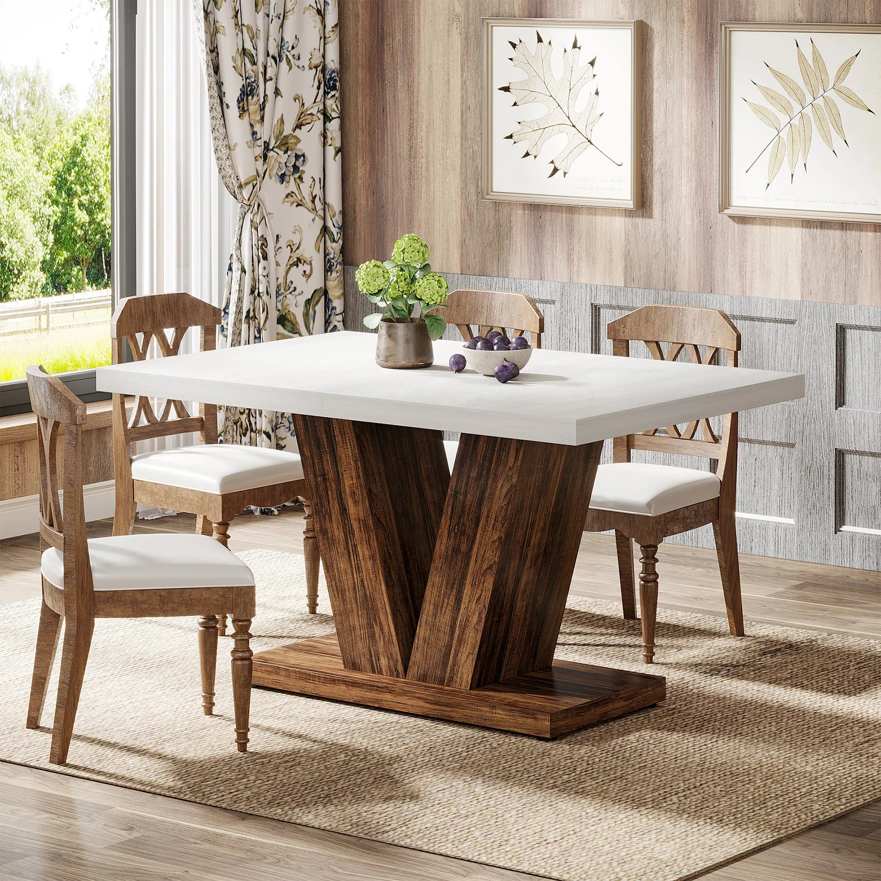 Farmhouse 47-Inch Dining Table for 4-6