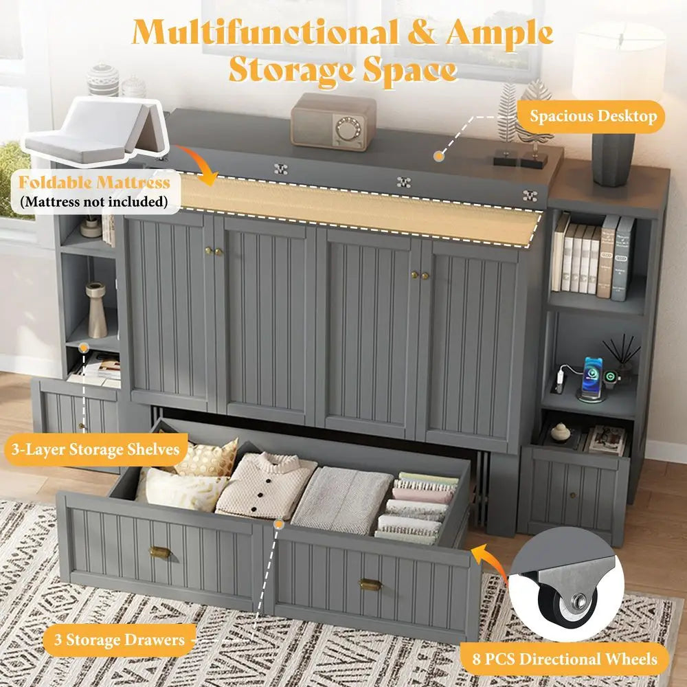 Farmhouse Full Size Murphy Bed