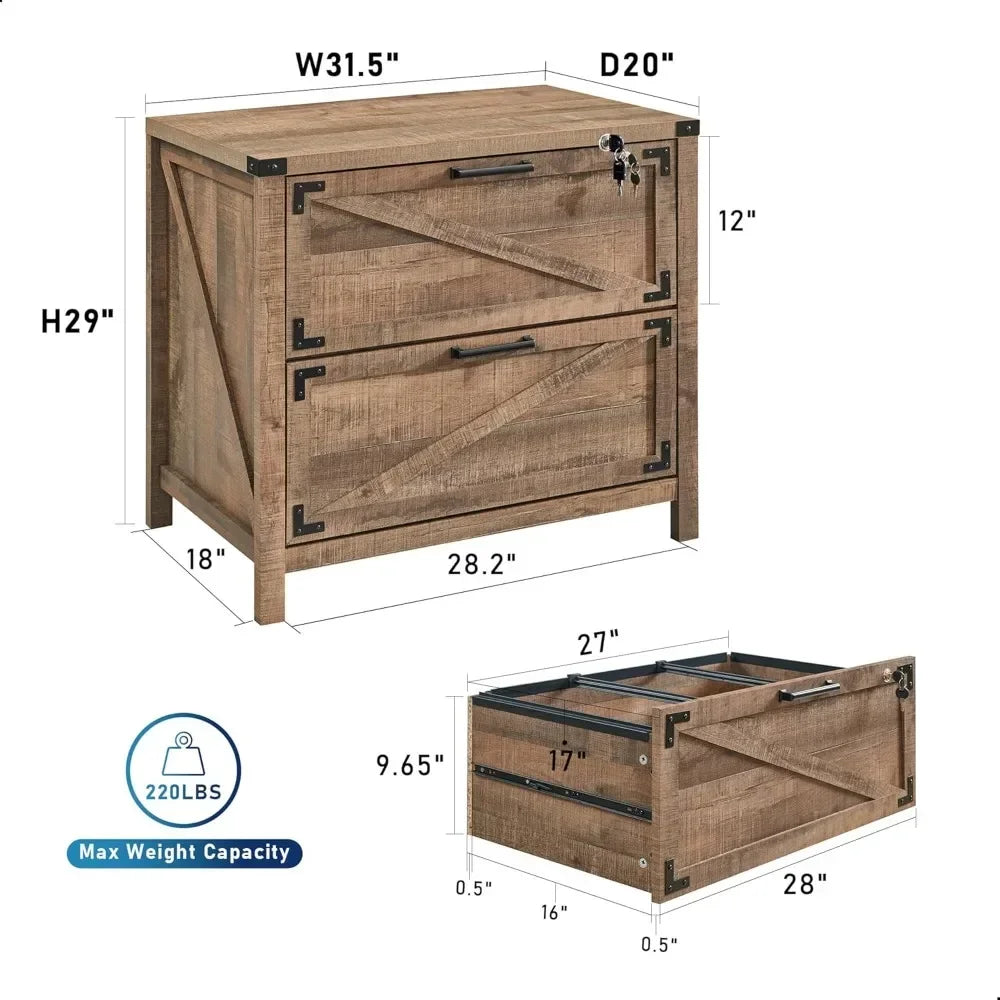 2 drawer farmhouse file cabinet