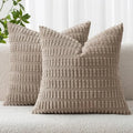 Pack of 2 Corduroy Throw Pillow Covers 18x18