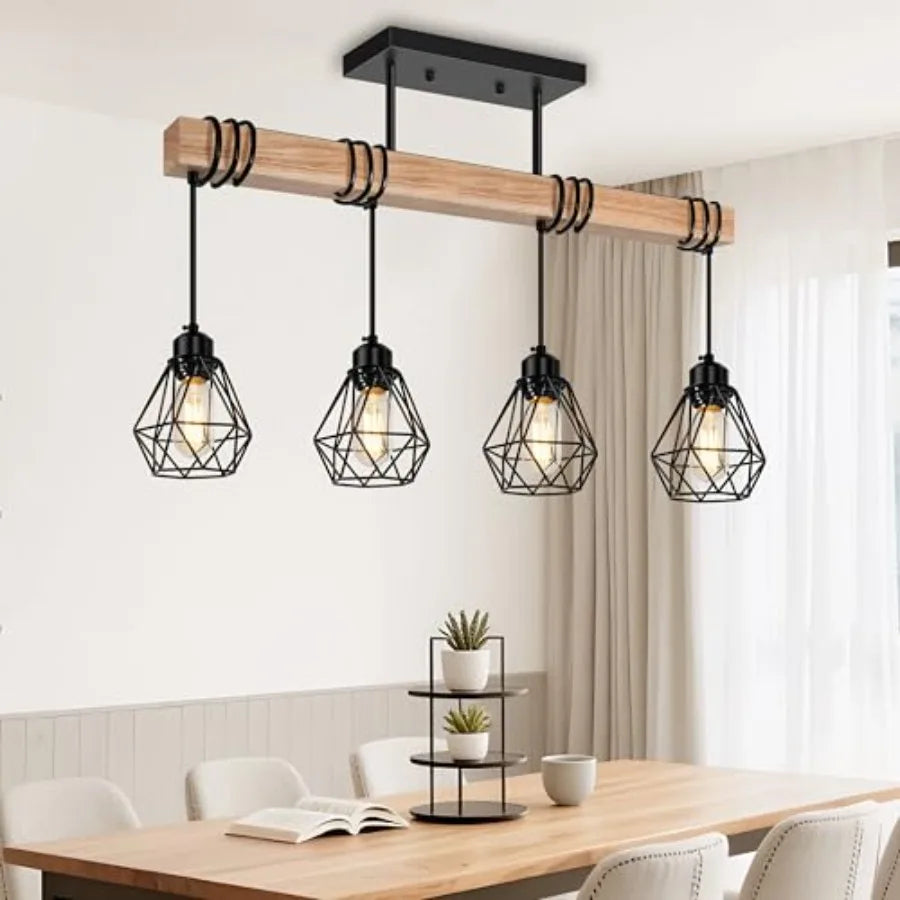 Farmhouse Wood Kitchen Pendant Light