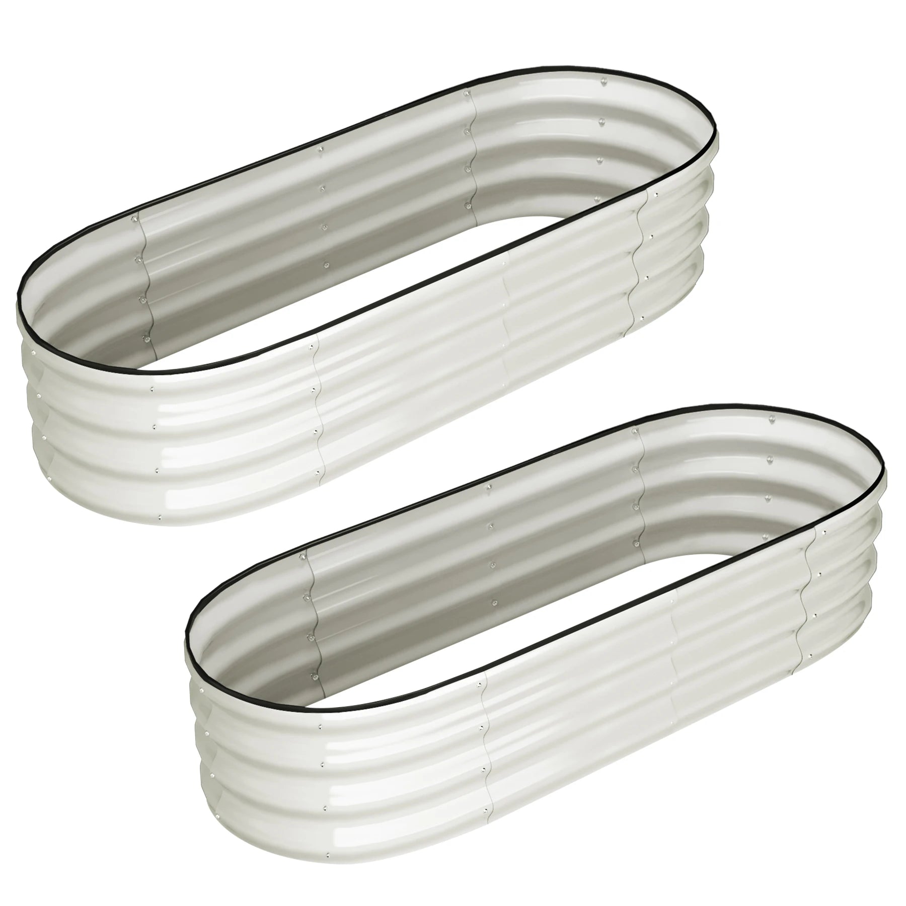 2 Pcs 4.5x2x1ft Oval Raised Garden Bed