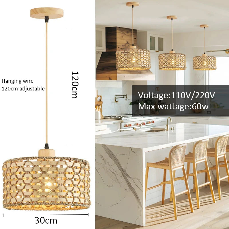 Wicker Rattan Pendant Lamp