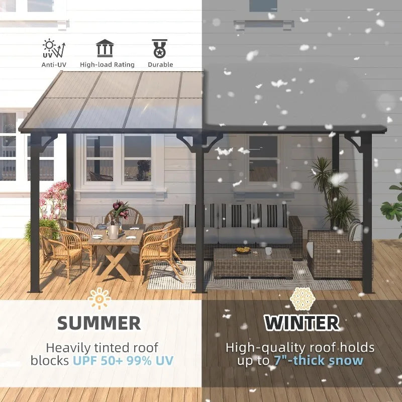 Hard top, Lean To Gazebo for Patio