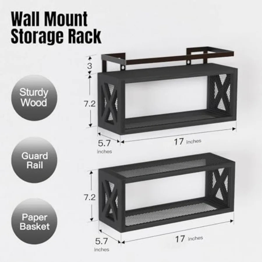 Floating Shelves with Guardrail
