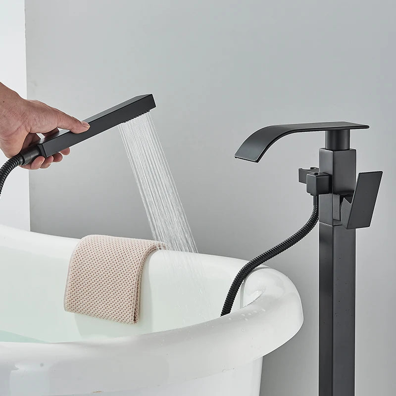 Floor Standing Bathtub Faucet with Shower Set