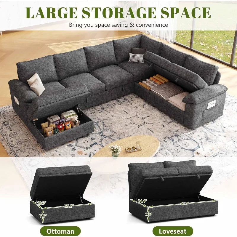108 Inch Sectional Sleeper Sofa