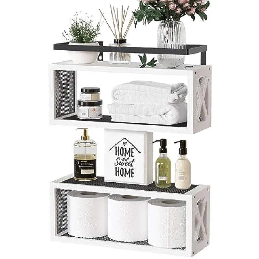 Floating Shelves with Guardrail